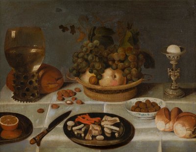 Nature morte avec roemer et panier de fruits sur la table - Unbekannt Unbekannt